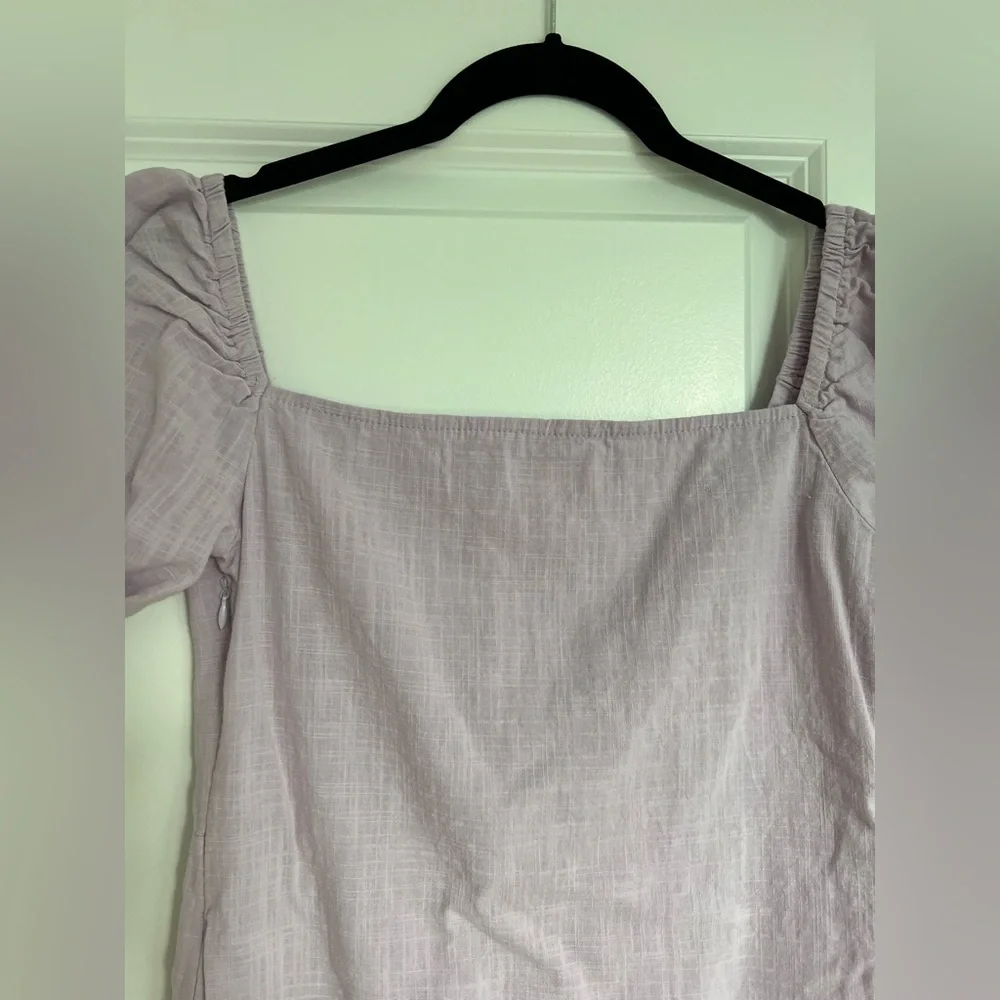 Lavender Puff Sleeve Mini Dress - Picture 7 of 10